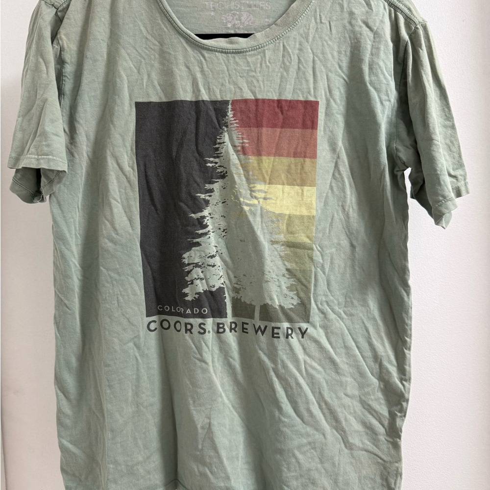 Coors Brewery Sage Green Graphic Tee